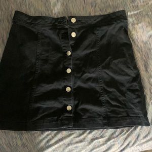 Black denim button down skirt Size: us 8